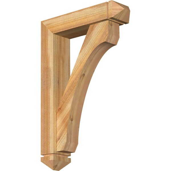 Ekena Millwork Legacy Arts and Crafts Rough Sawn Bracket w/ Offset Brace, Western Red Cedar, 6"W x 24"D x 36"H BKT0604X24X36LEC03RWR - main